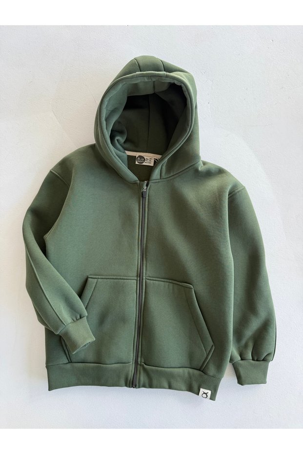 Hooded Zippered 3 Thread Sweatshirt and Sweatpants Set