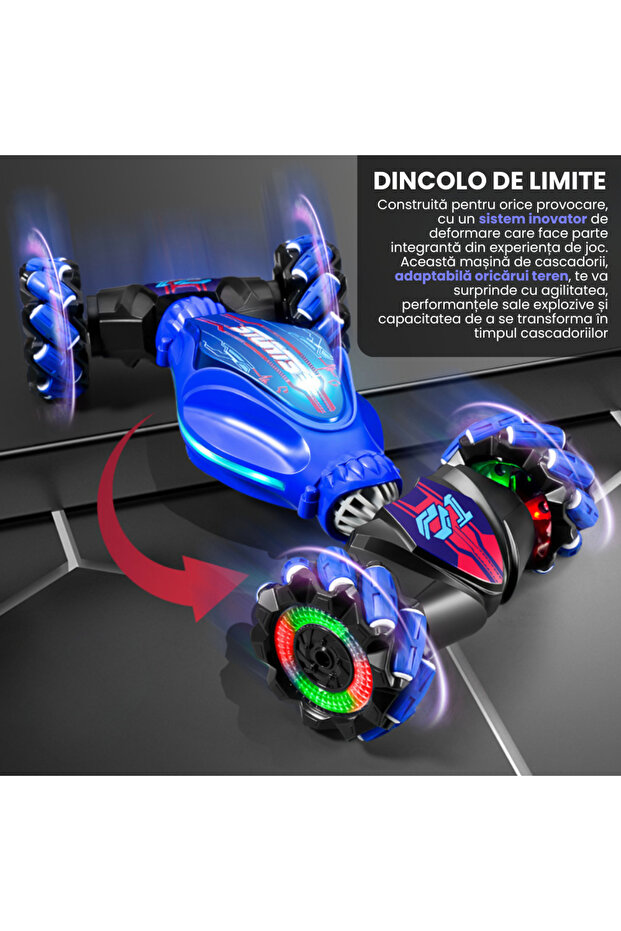 Dazzing Twisted RC Stunt Car with Gesture Sensor, 4WD, LED Lights, 2.4GHz Remote Control - 2