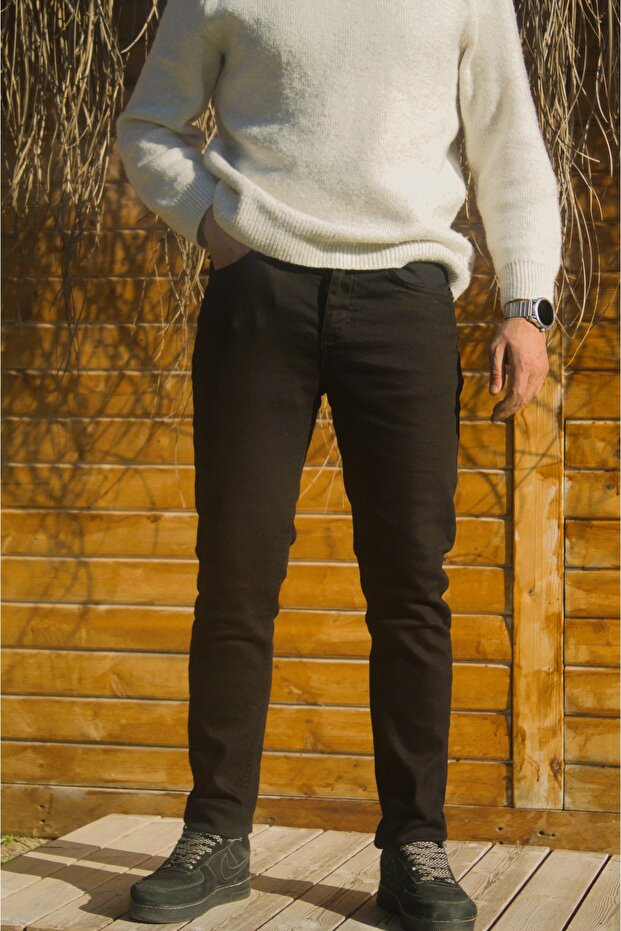 Men's Black Slim Fit Lycra Stretchy Jeans Jeans