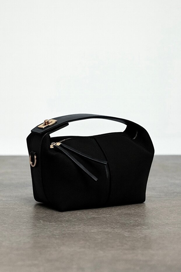 Women's Archi Suede Clutch Bag Black