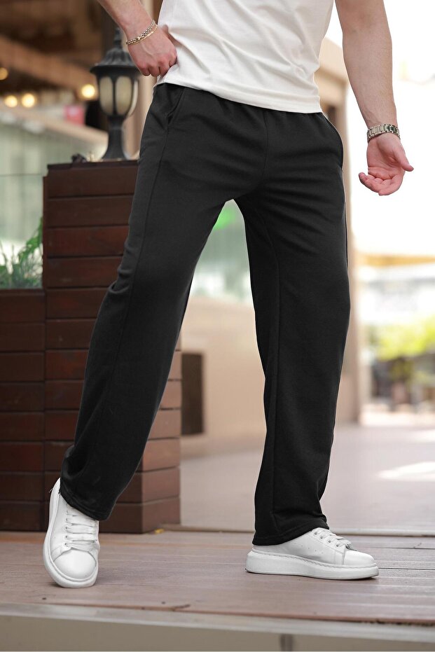 Black Relaxed Fit Men's Sweatpants E6560