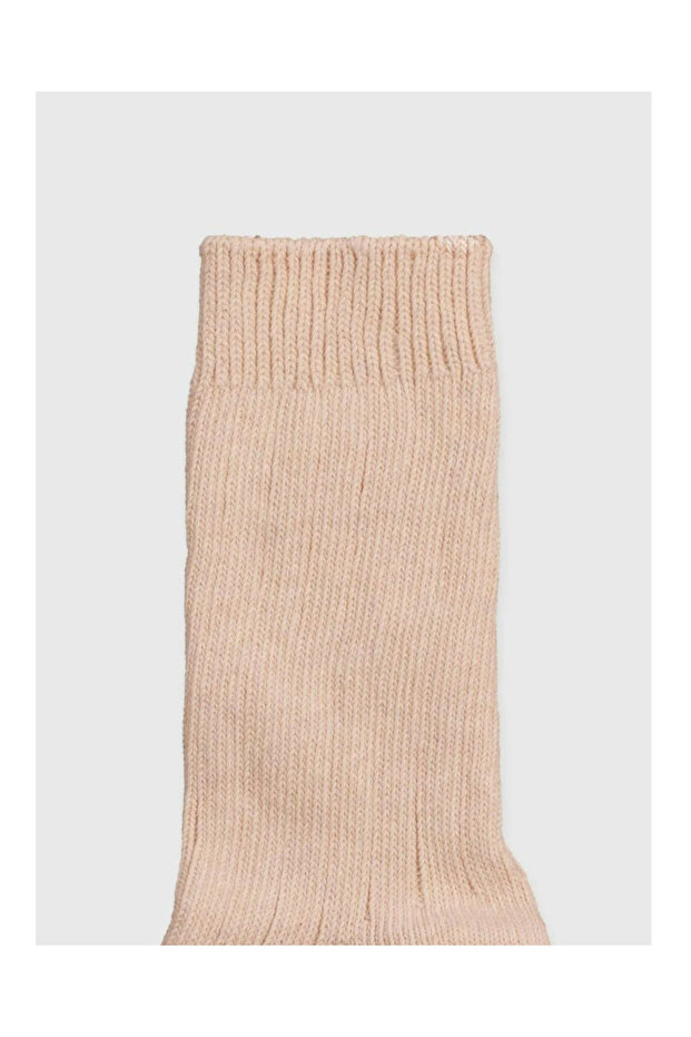 Fitilli Örme Kışlık Uzun Çorap - 6
