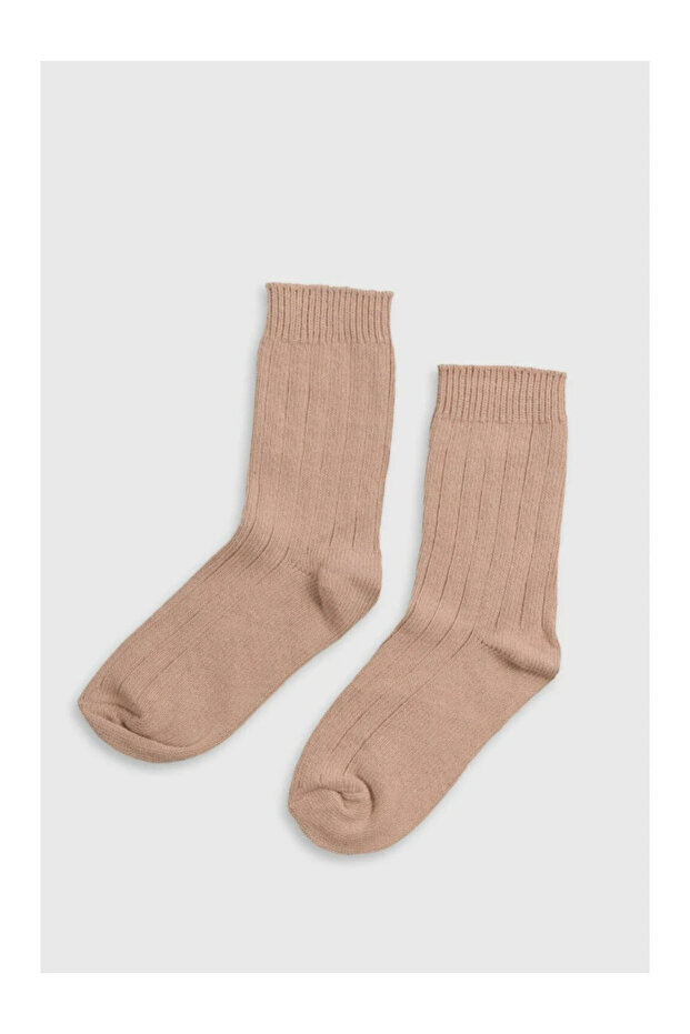 Fitilli Örme Kışlık Uzun Çorap - 3