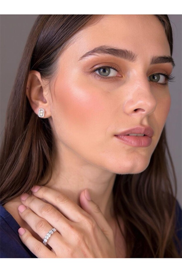 Emerald Cut Eternity Stud Earrings - 6