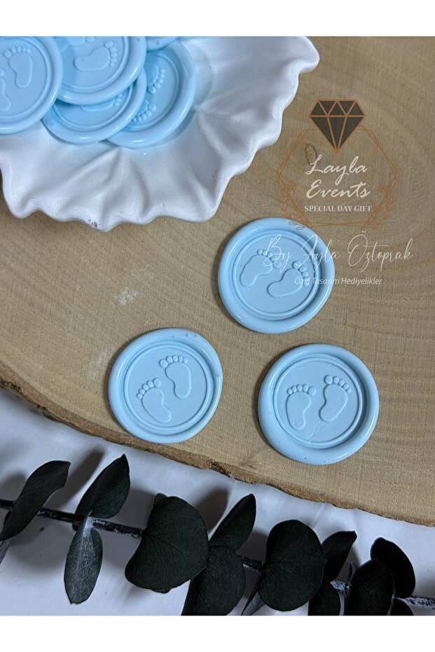 Ready-Made Wax Seal 25 Pieces - Blue - Foot