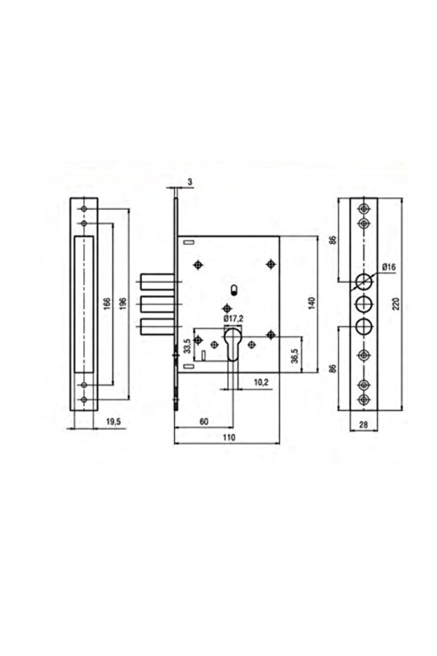 Çelik kapı üst emniyet kilidi milli üst kilit barelsiz - 5