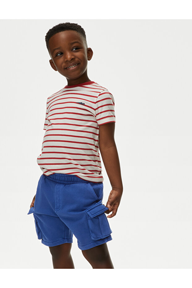 Regular Fit Örme Kargo Şort (2-7 Yaş) - 2