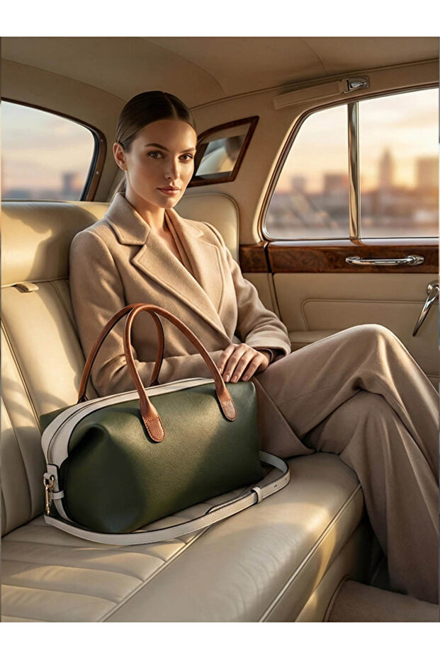 Women's Three Color Genuine Leather Tote Bag