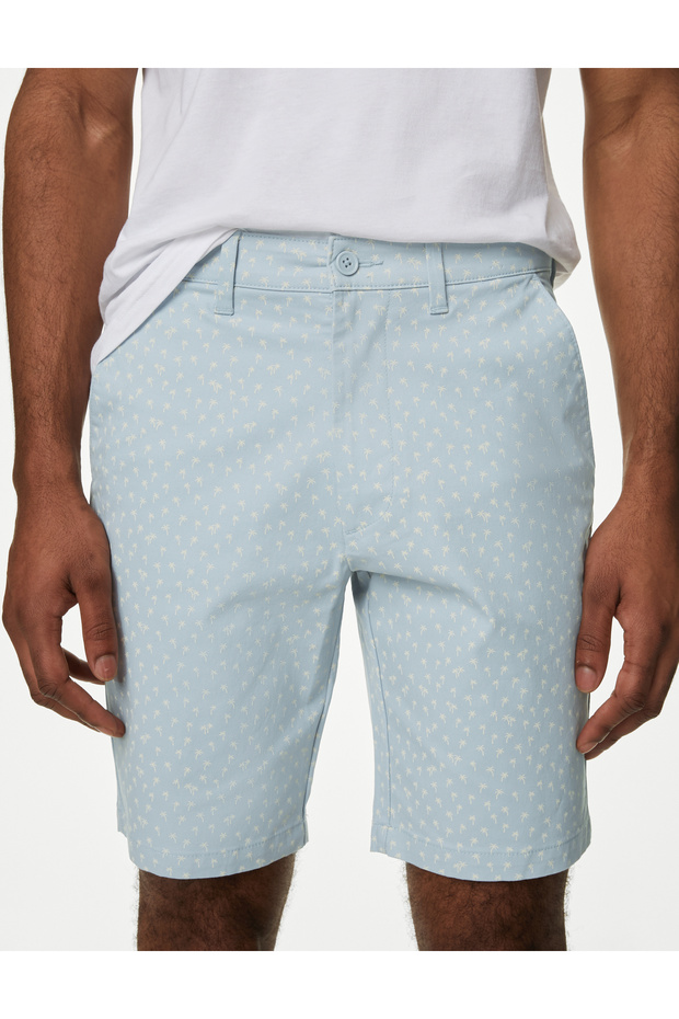 Palmiye Desenli Chino Şort - 3