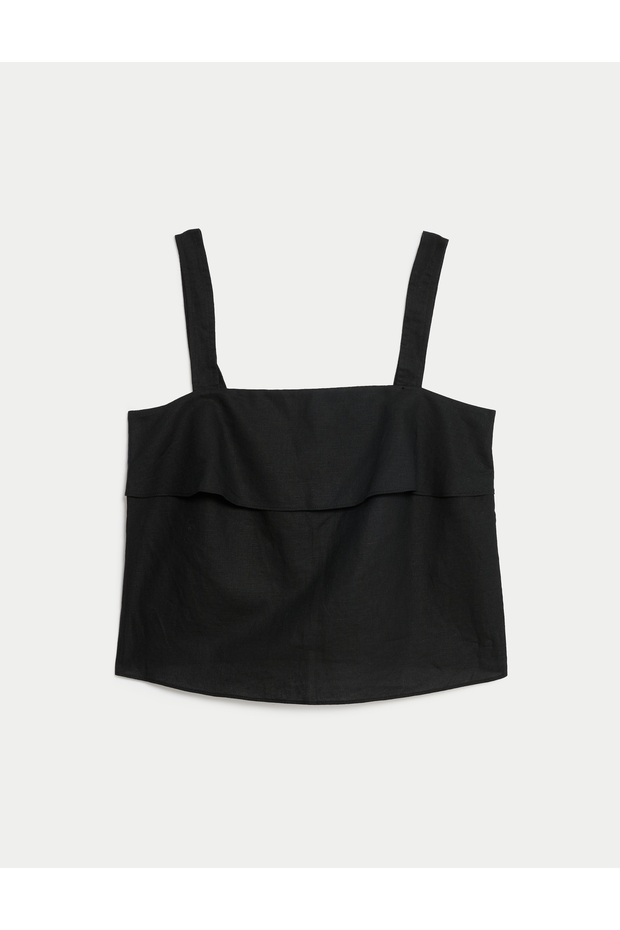 Askılı Keten Bluz - 5