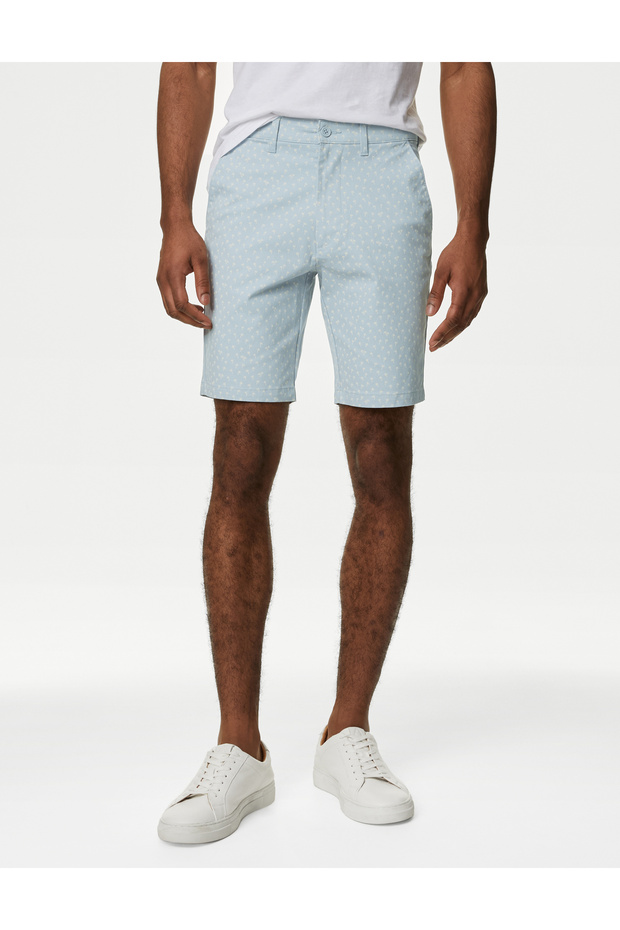 Palmiye Desenli Chino Şort - 2