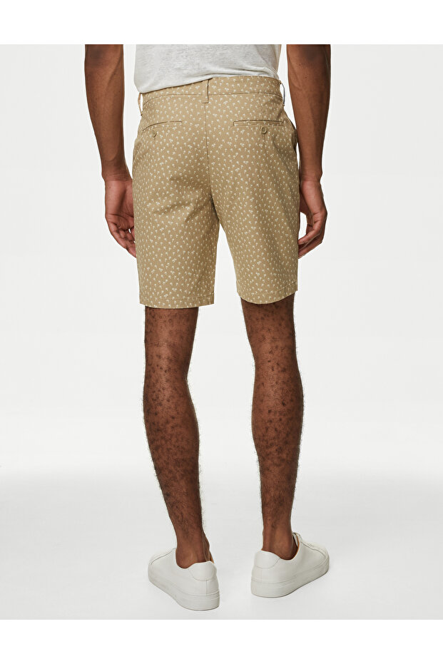Palmiye Desenli Chino Şort - 3