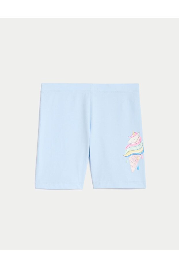 Regular Fit Desenli Biker Şort (2-7 Yaş) - 4