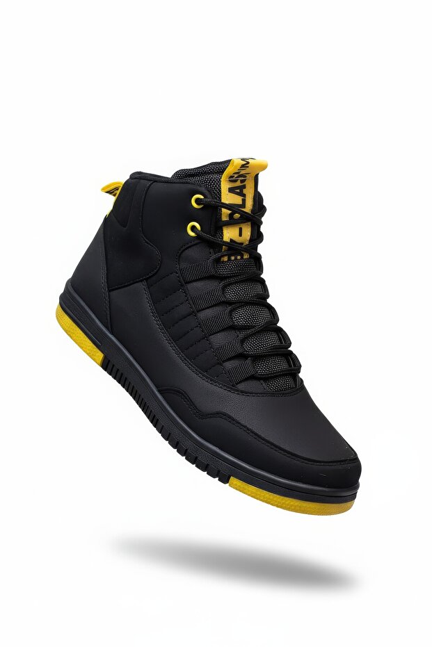 Black Yellow Men's Sneaker Boots 00122262