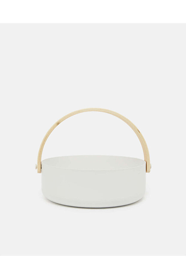 سلال دائرية بيضاء بمقبض - 1