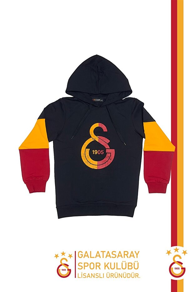 Original Licensed Logo Black Hooded Kids Sweat