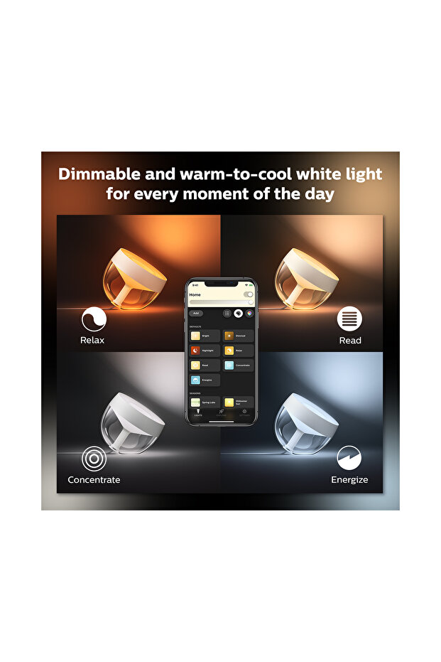 Hue Iris Gümüş Akıllı Masa Lambası - 5