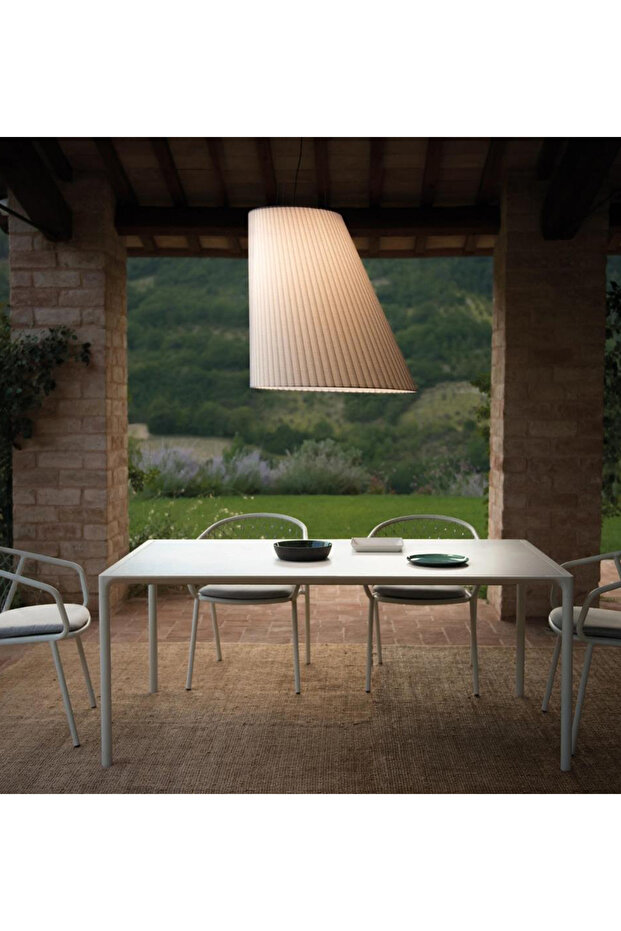Cone Pleated White Çelik Sarkıt Lamba - 4