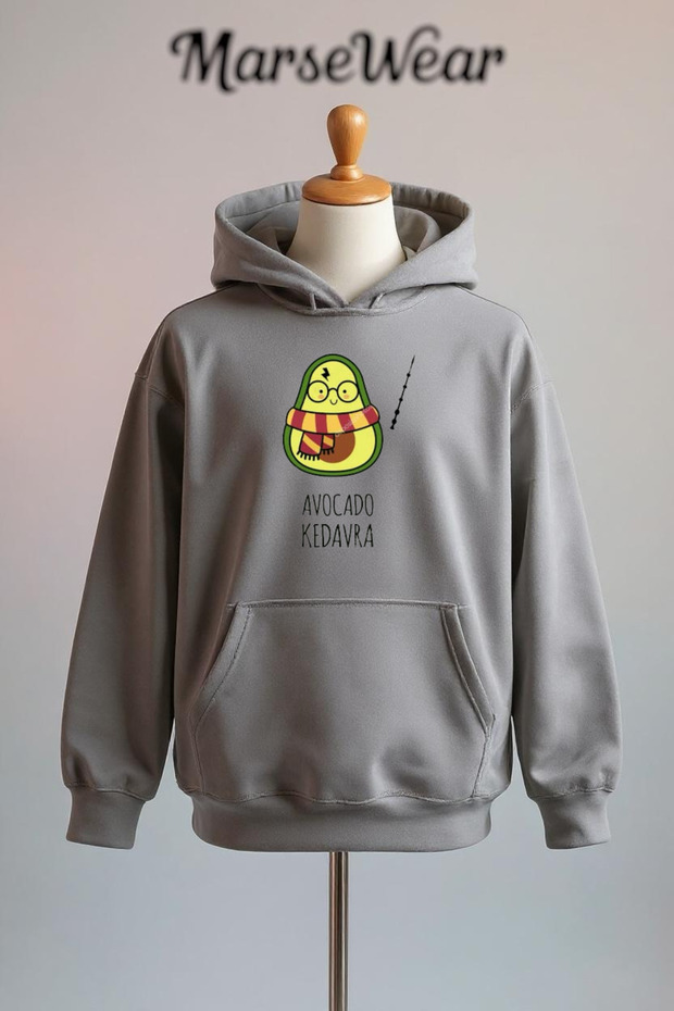 Avocado Kedavra Printed Cotton 3 Thread O Oversized Sweatshirt