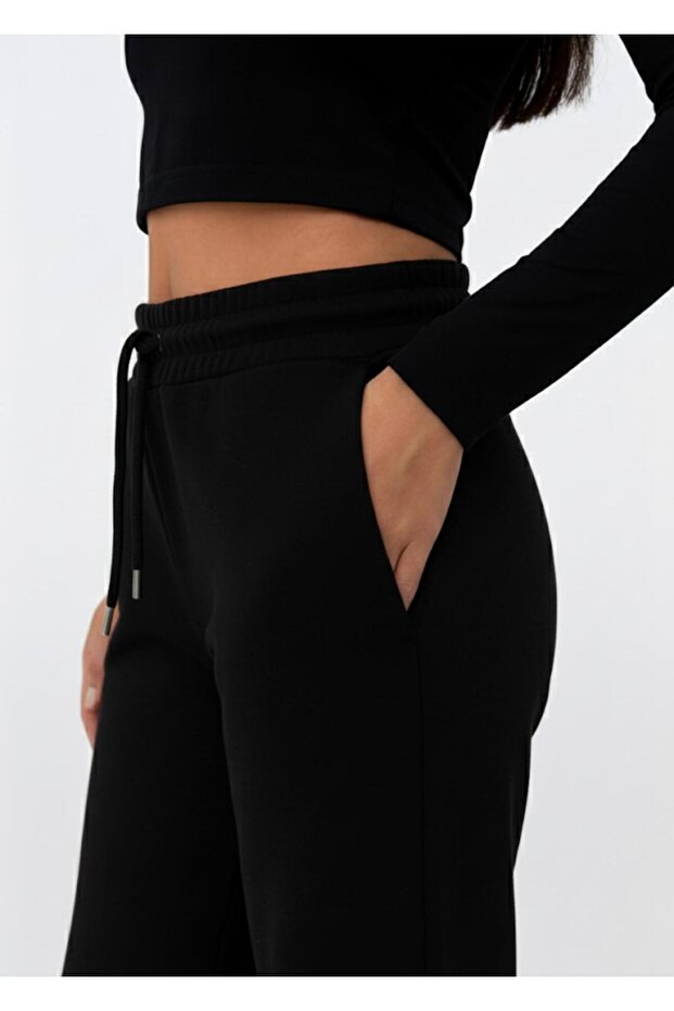 Women's Black Modal Sweatpants-P2273