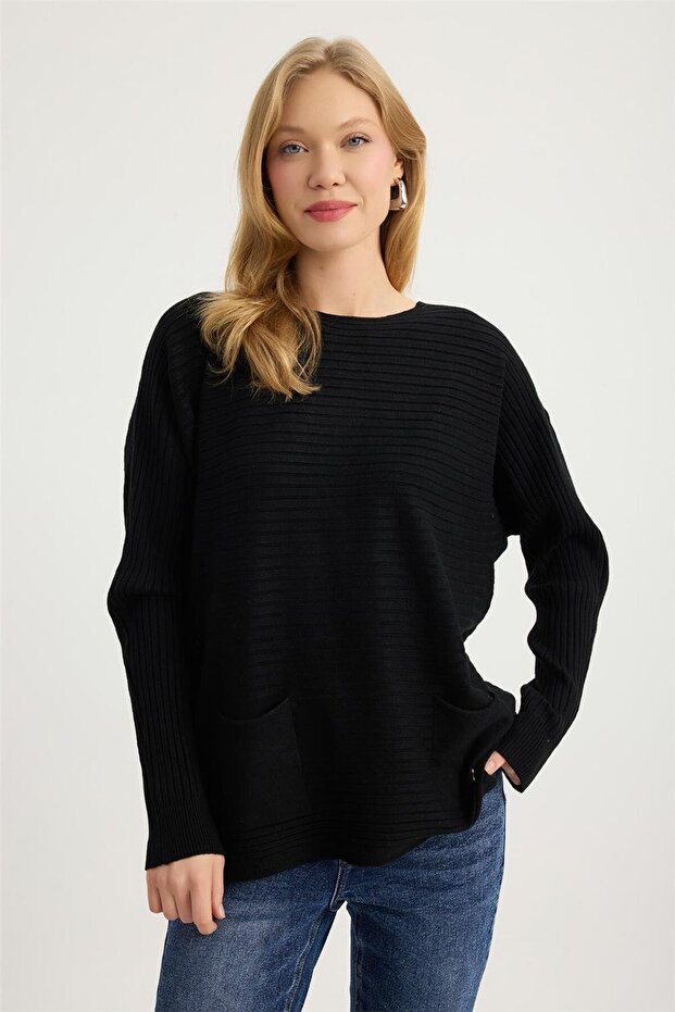 Fitilli Şerit Dokuma Triko - 1