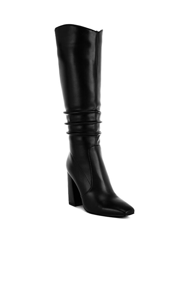 Women Slouchy Calf Boots in Black