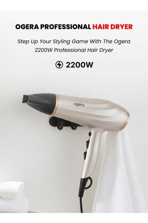 2200W Professional Hair Dryer - OG2701HD (Silver & Black)