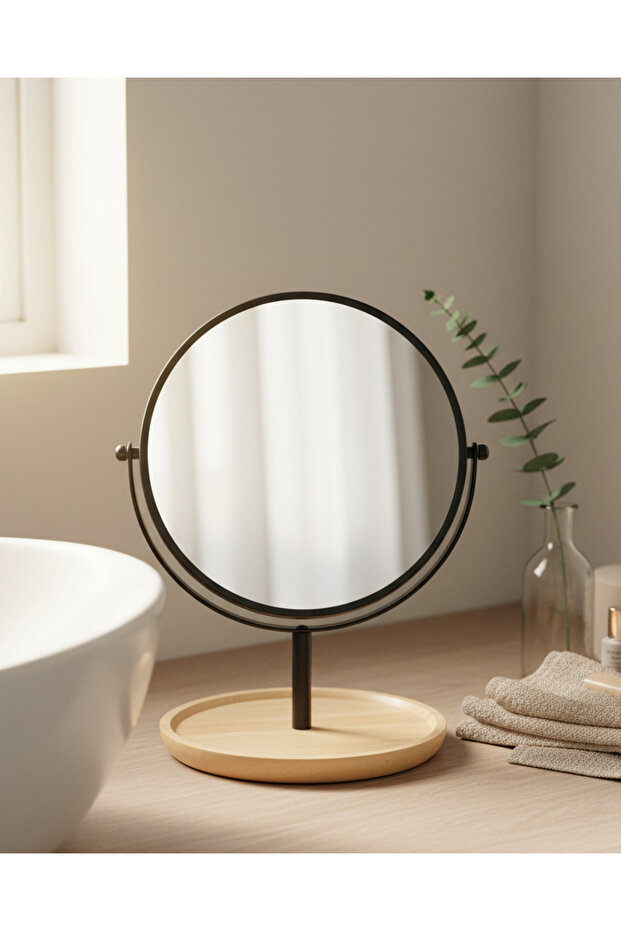 مرآة مزدوجة الجوانب باللون الأسود غير اللامع - 1