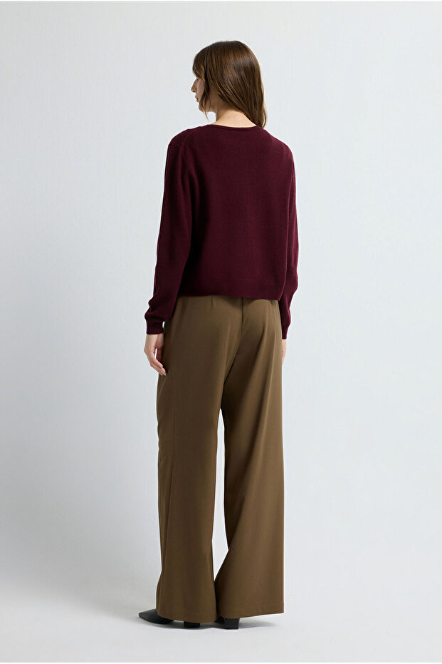 Düğmeli Yün Triko Hırka - 5