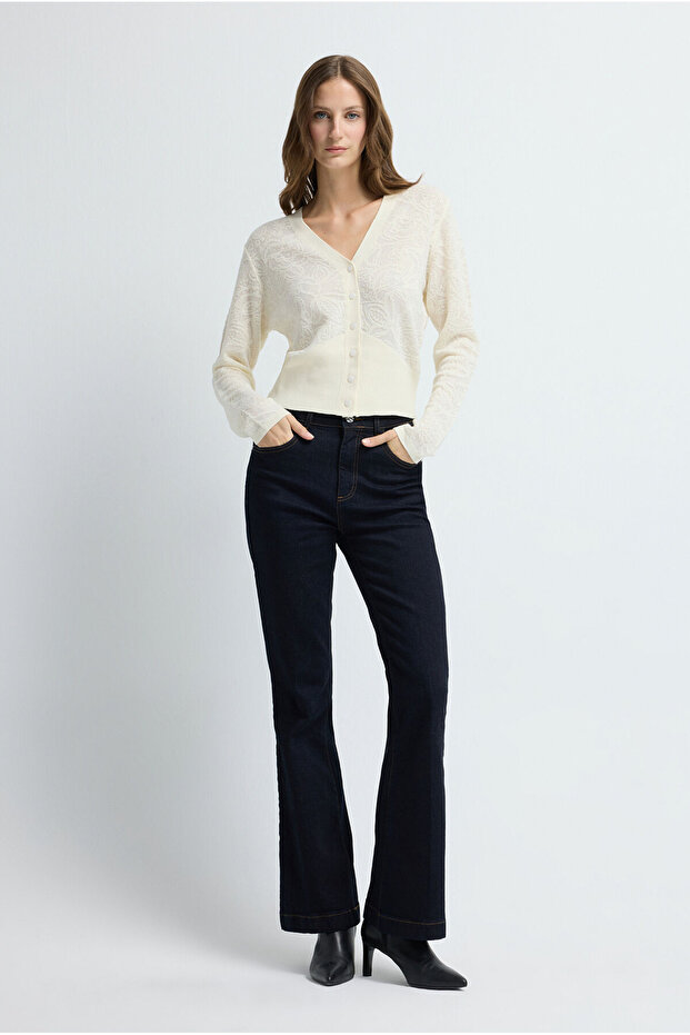 Desenli Triko Hırka - 4