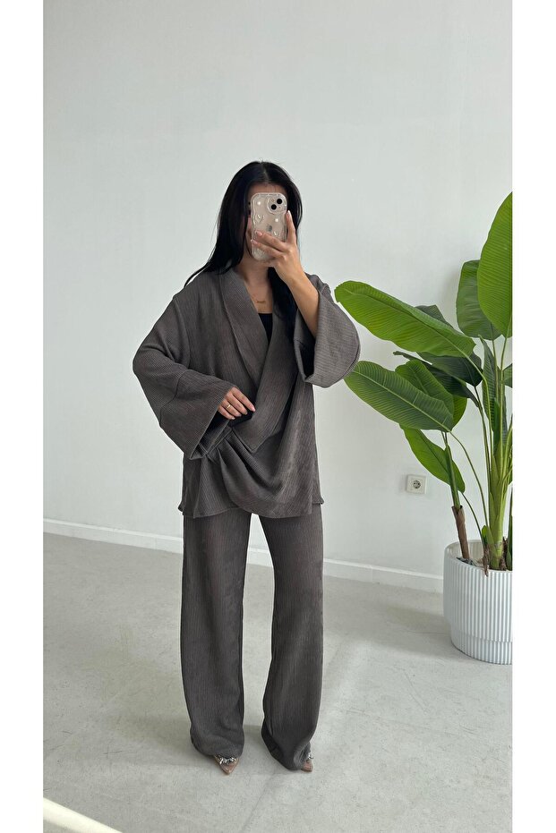 طقم كارلي المزدوج - رمادي - 4