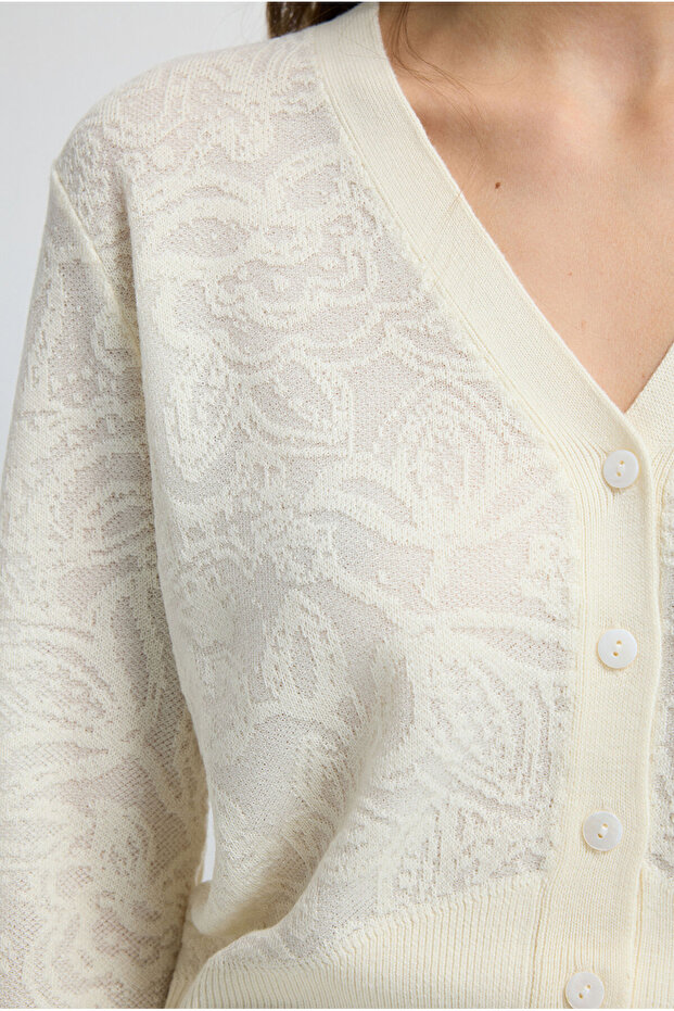 Desenli Triko Hırka - 3