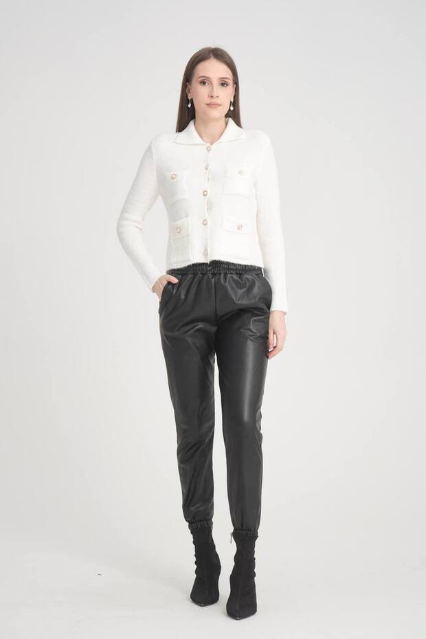 polyester triko kazak-ceket - 1