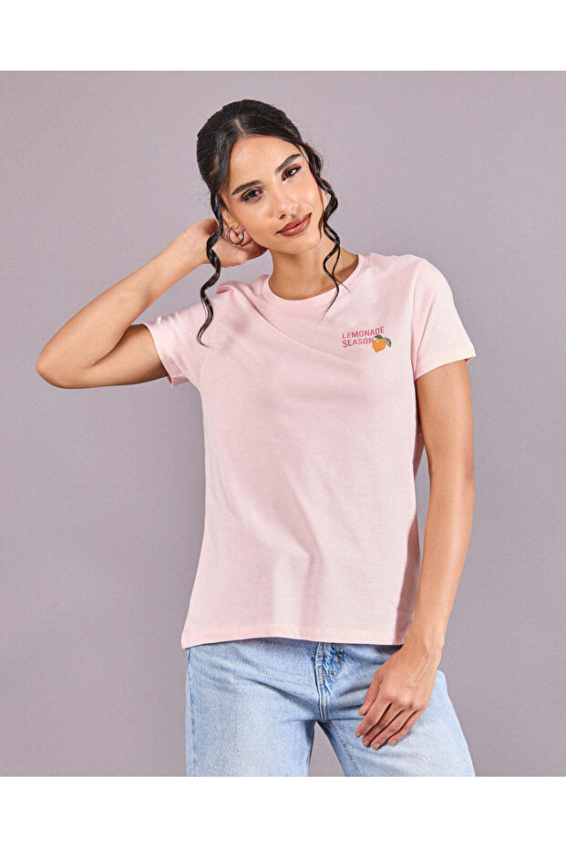 Women Pink Graphic T-Shirt