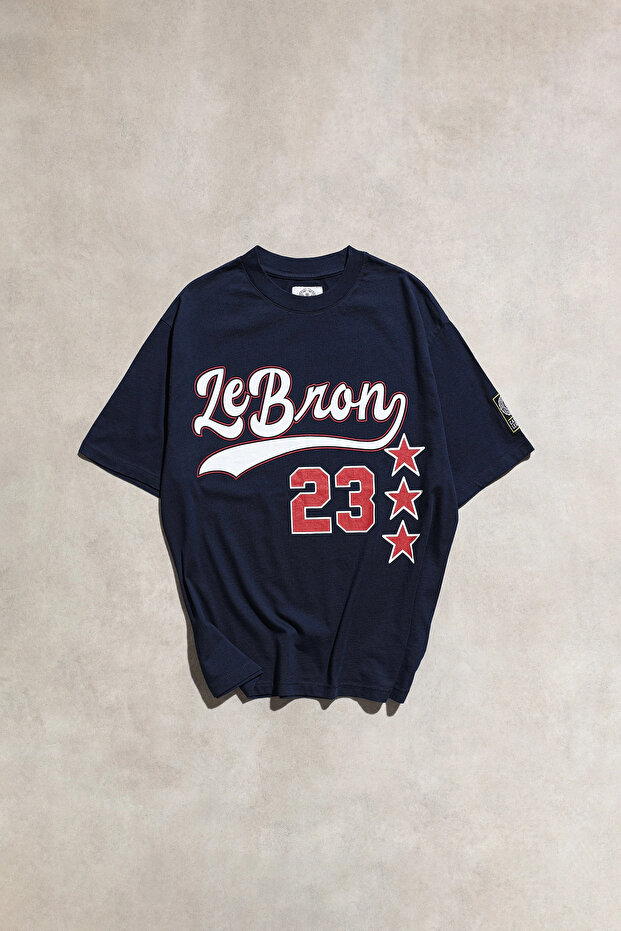 Lebron 23 Basketball Streetwear Navy Blue Oversized Unisex Short Sleeve Tshirt