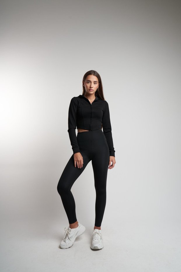 Women's High Waist Steel Fleece-Lined Diving Fabric Leggings Cty-Abr-1558
