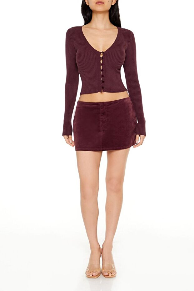 Crop Düğmeli Hırka - 4