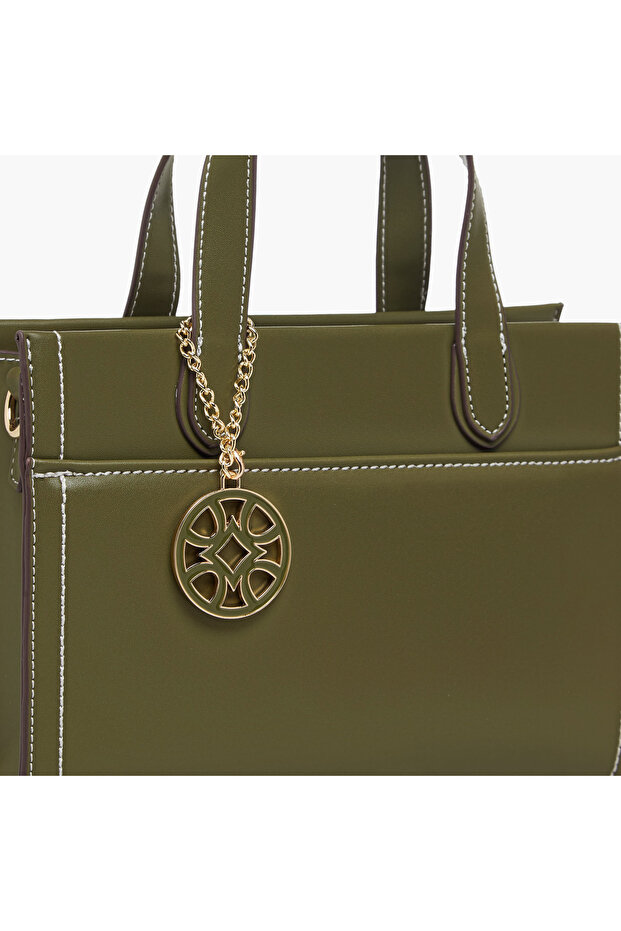 Kodes Solid Tote Bag with Detachable Strap - 5