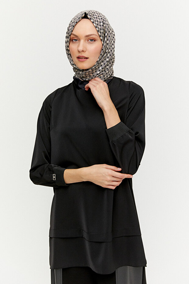 Ribanalı Krep Basic Tunik - 3