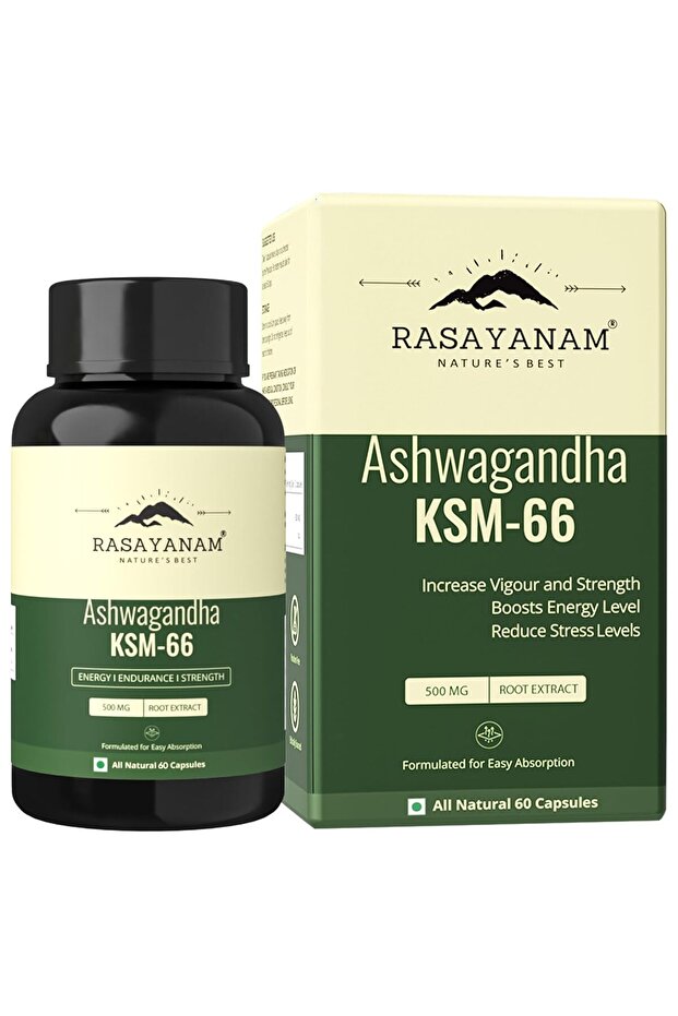 Rasayanam Ashwagandha KSM 66 500 mg 60 Capsules