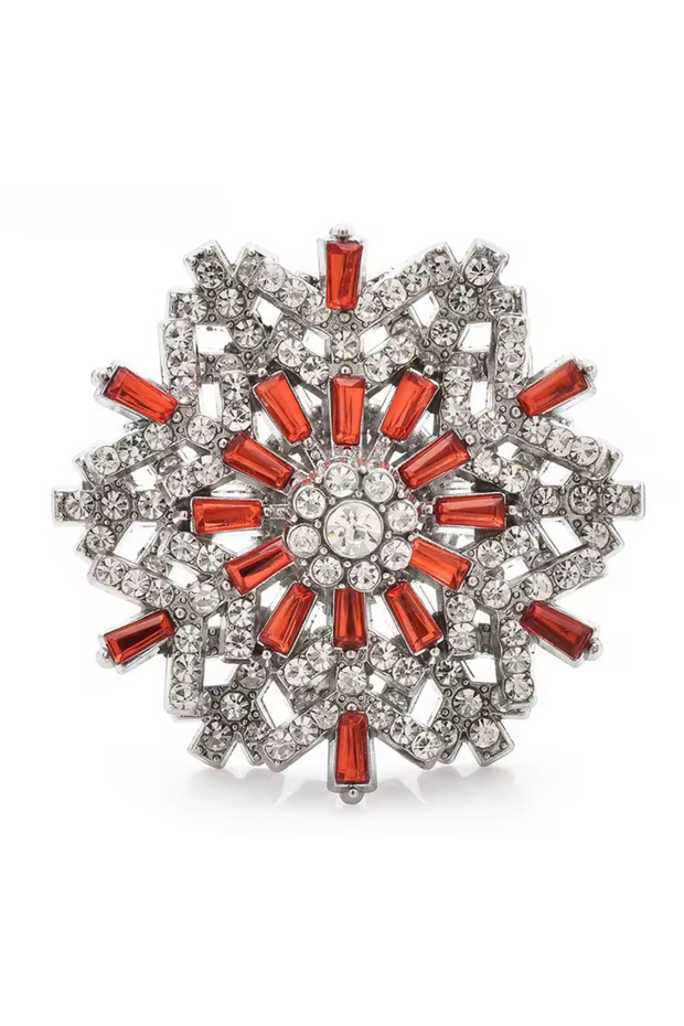 Red Snowflake Broş - 1