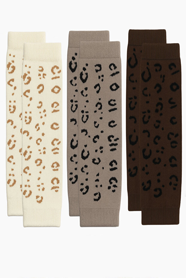 3 Basic Patterned Leggings with Cotton Content - 1