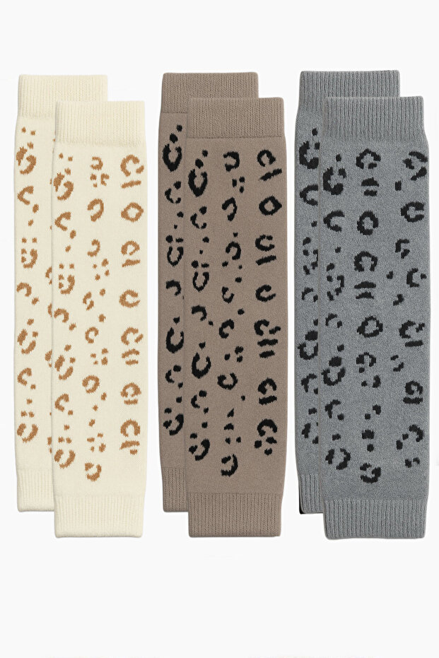 3 Basic Patterned Leggings with Cotton Content - 1