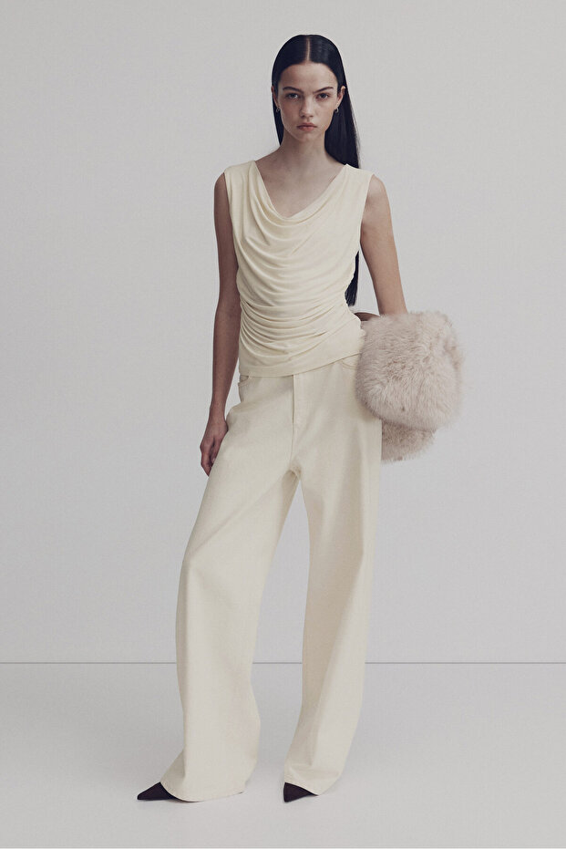 Drapeli Kolsuz Jarse Üst - 3