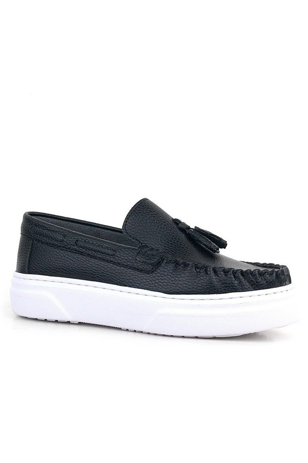 3404 Thick Sole Loafer Shoes F.G.-Black - 39