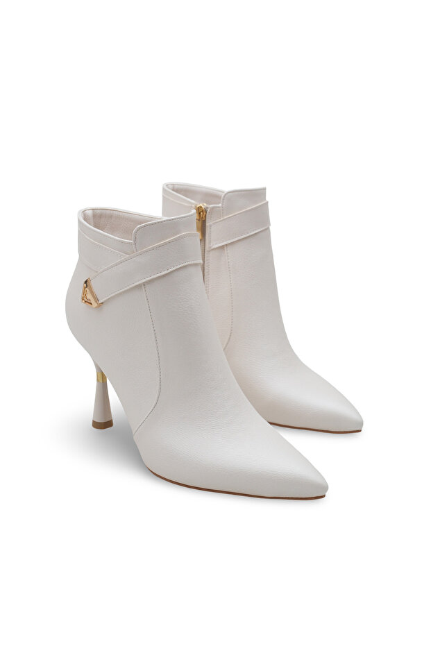 Women's Pointed Toe Thin Heeled Boots 9.5 cm Heel Height, Modern Design with Stylish Buckle