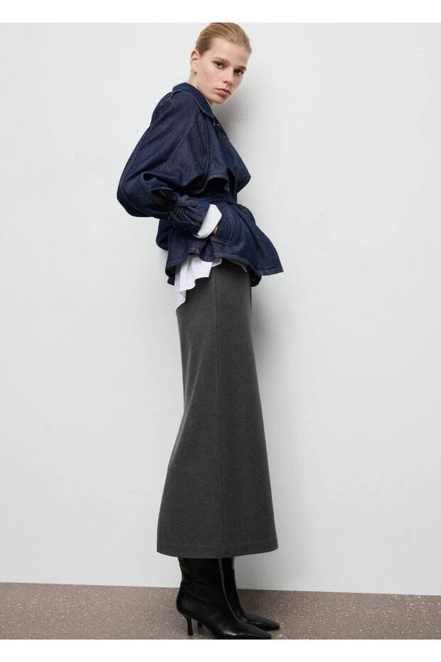 Yırtmaçlı kalem etek - 8