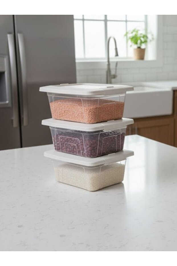 مجموعة من 3 حاويات تخزين قابلة للقفل (2.05 لتر) - 2