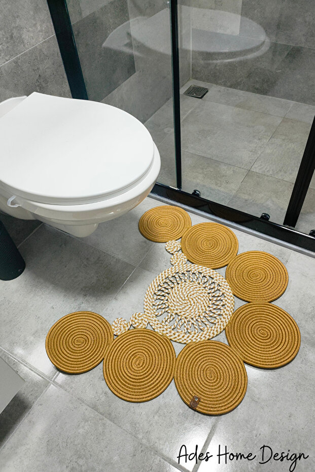 Jute, Mat, Bath Mat, Toilet Seat Mat, Toilet Seat Mat, Double Sided