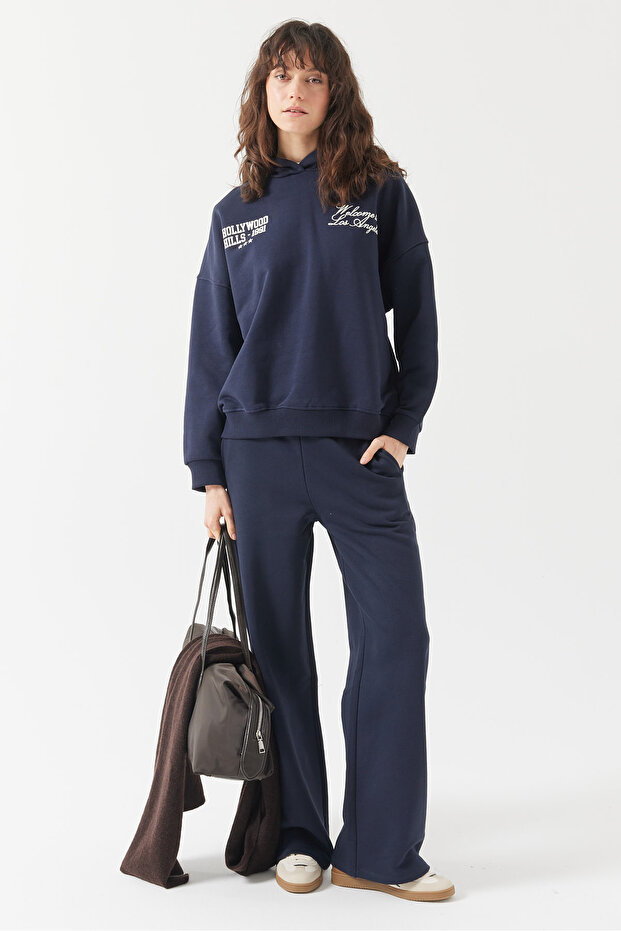 Kadın Beli Lastikli Basic Sweat Pantolon - 1